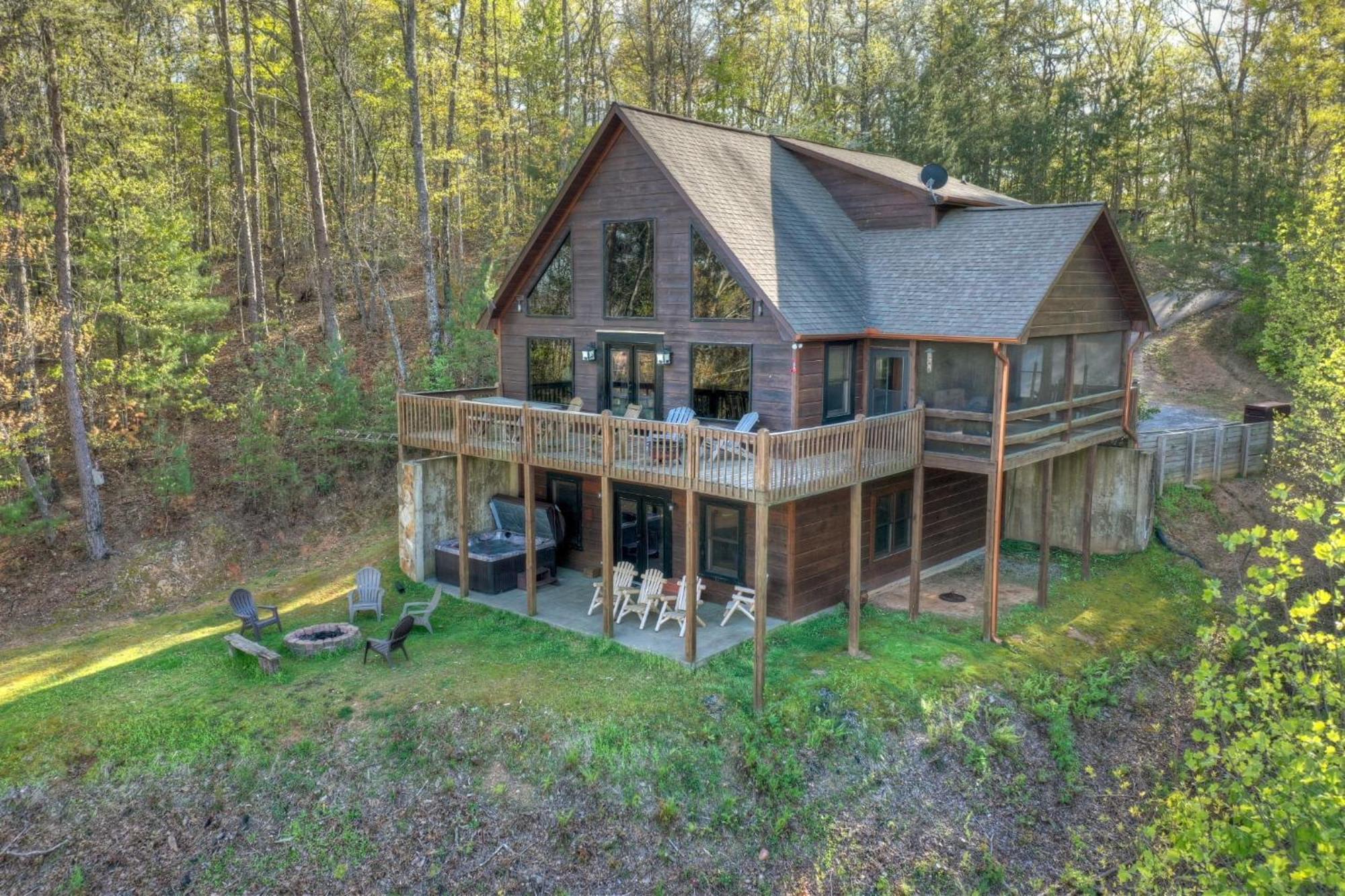 The View Sweeping Mountain Views Gas Fireplace Game Room Hot Tub Blue Ridge Dış mekan fotoğraf